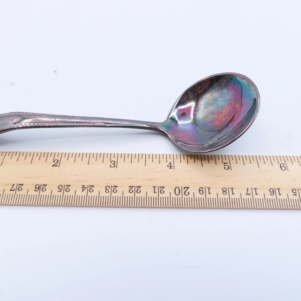 William Adams Lead Crystal Jam Bowl Silver Plated Rim and Spoon West Germany MCM